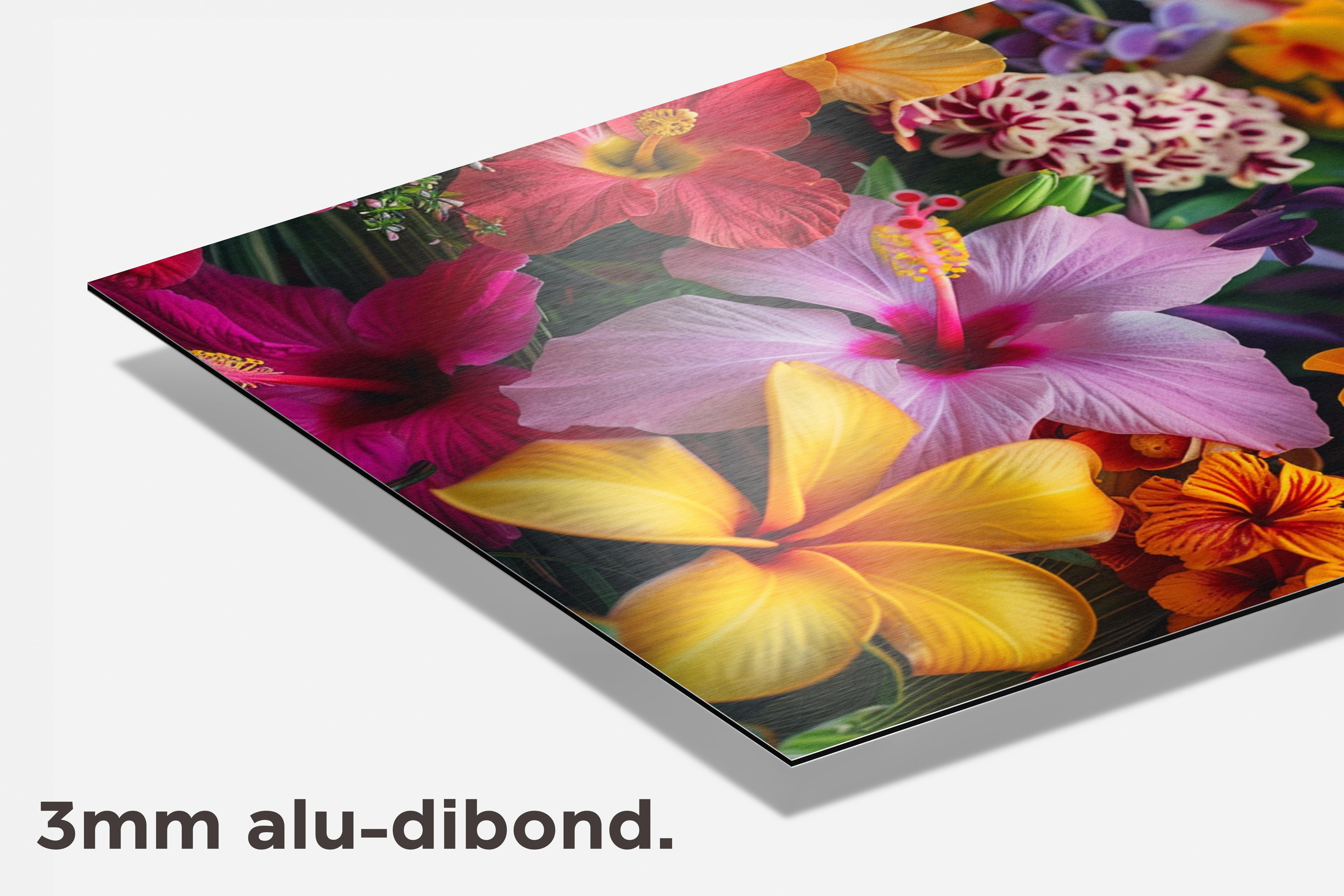 Tropische Bloemen dibond detail