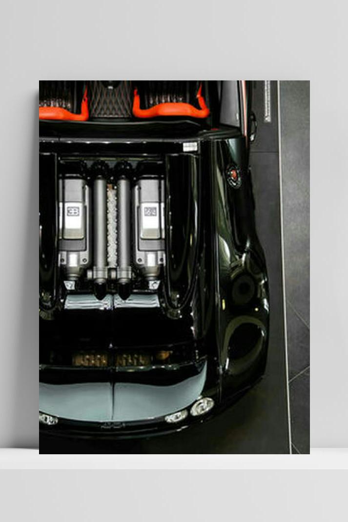 Bugatti Binnenkant Auto op 3mm aluminium dibond