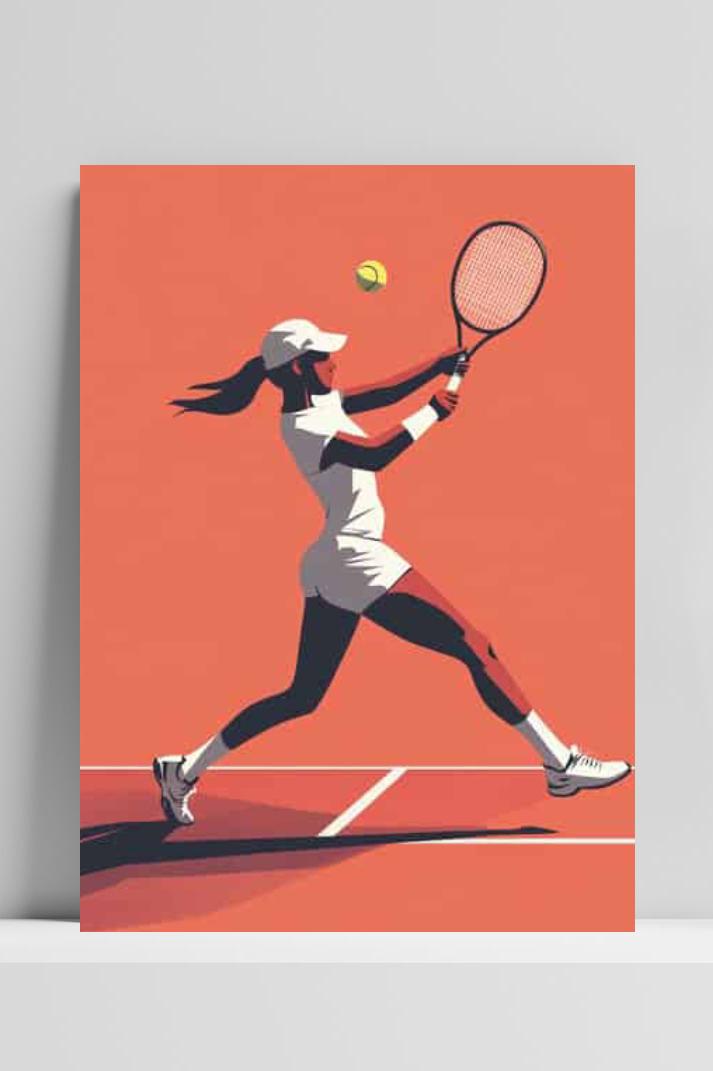 Tennis op 3mm aluminium dibond