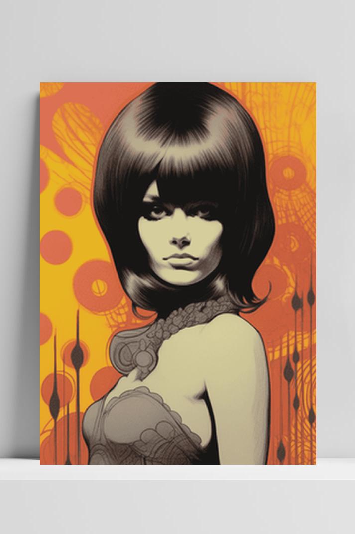 Seventies Vintage op 3mm aluminium dibond