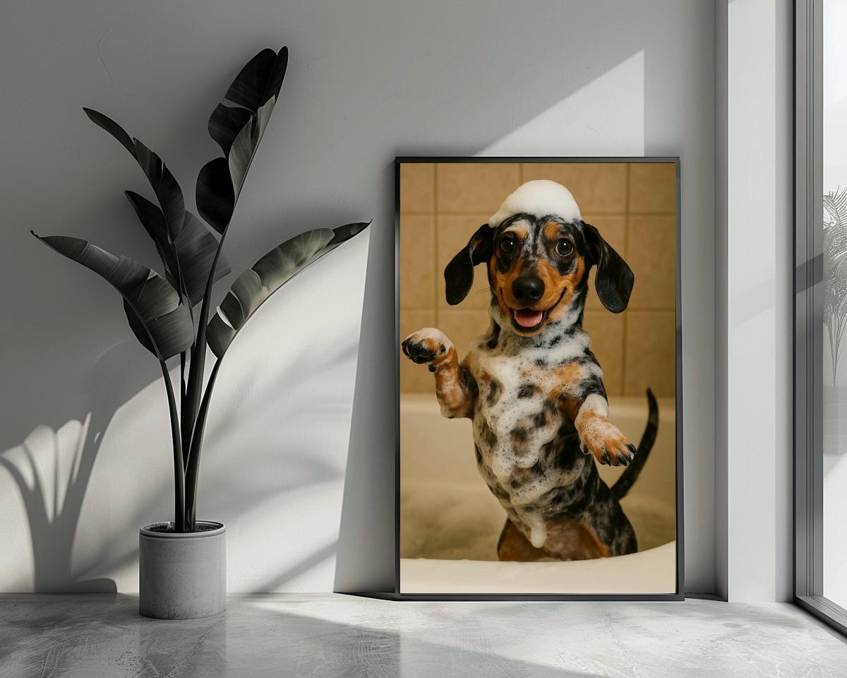 Dog Bubble Bath poster van 25 Artstreet