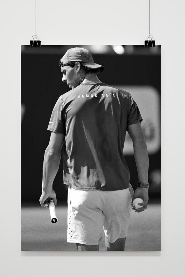 Affiche Rafael Nadal Vamos Noir et Blanc