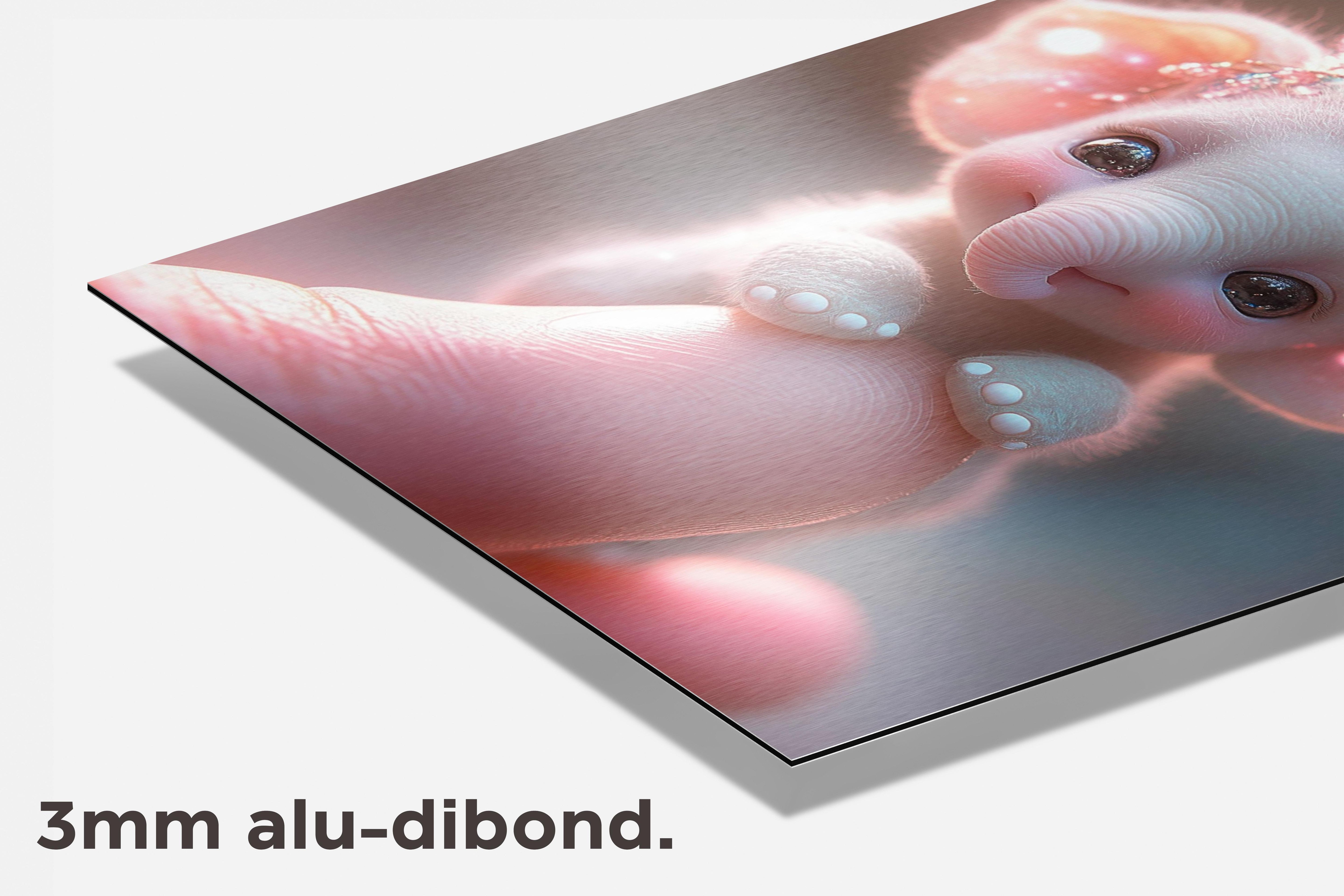 Baby Olifant dibond detail