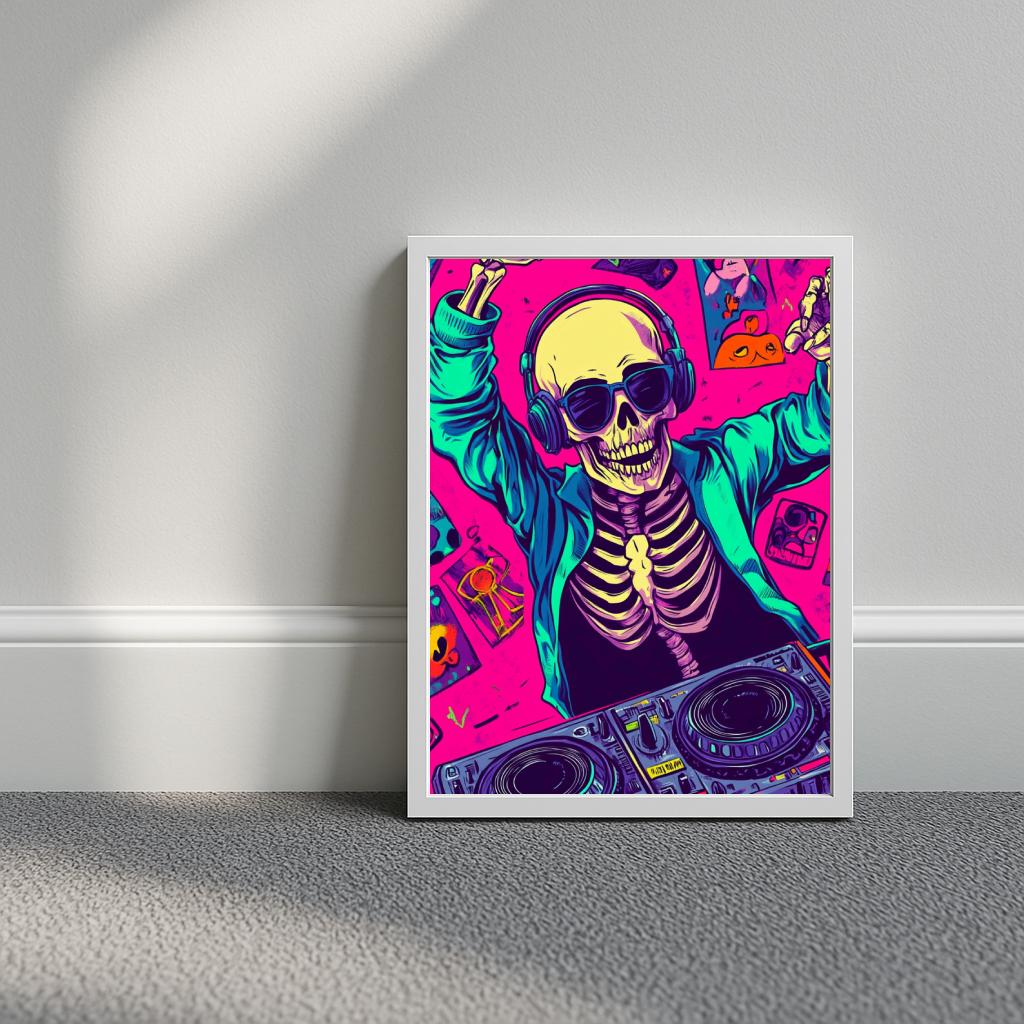 Skeleton DJ poster sfeerbeeld 3
