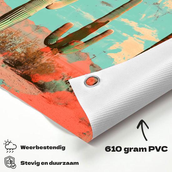 Tuinposter Cactussen materiaal-detail: 610 grams weerbestendig PVC-doek