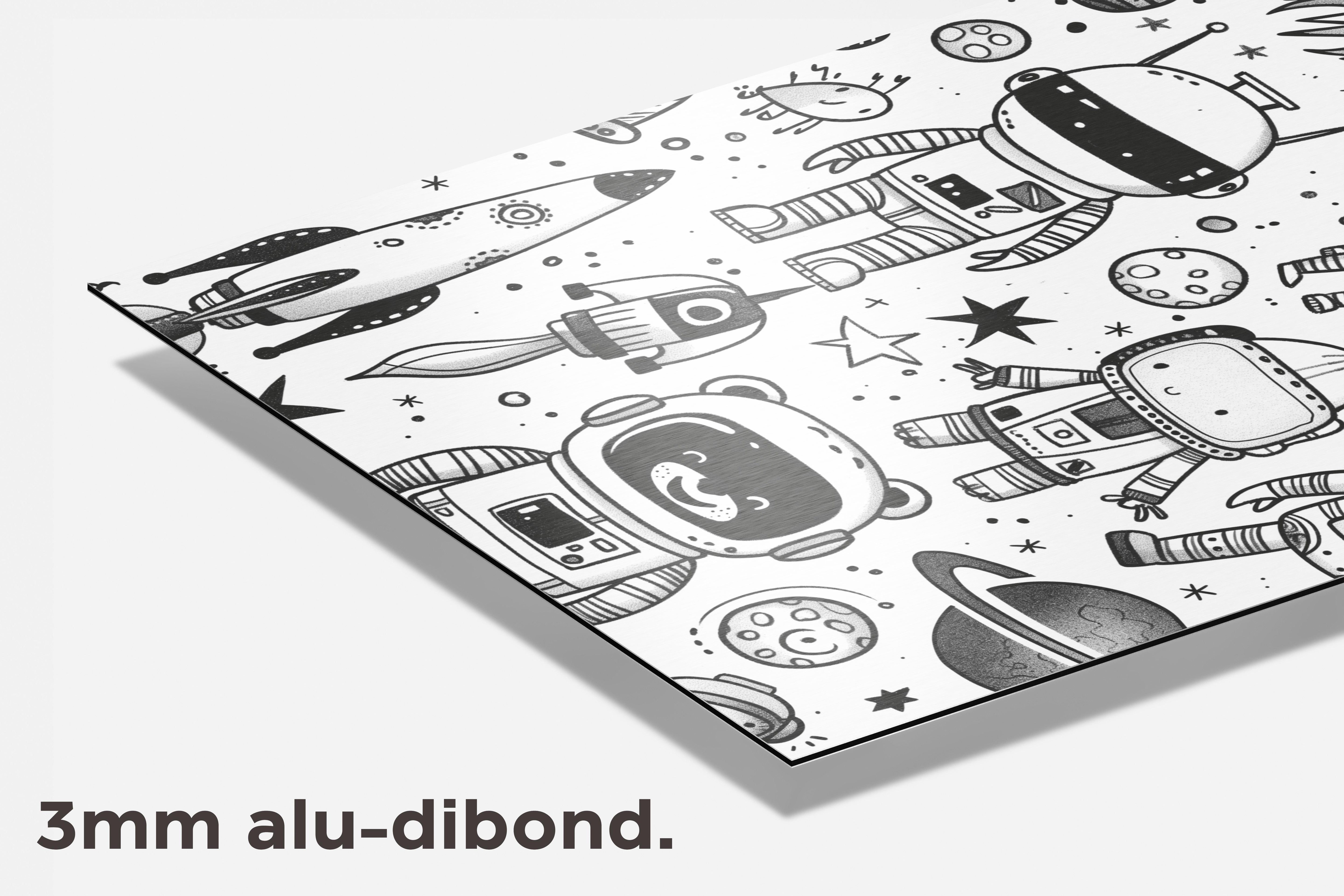 Doodles Astronaut dibond detail