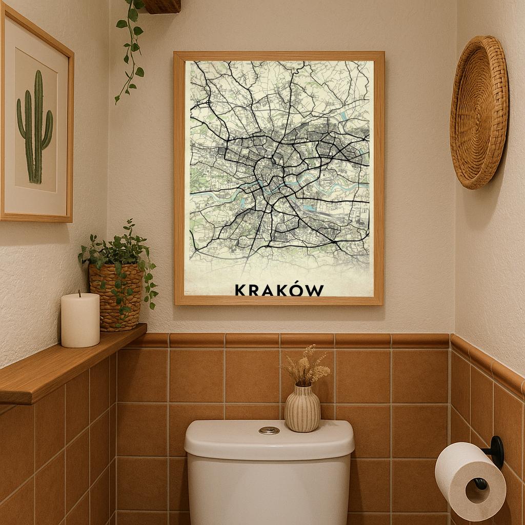Kraków Map Polska Vintage poster sfeerbeeld 3