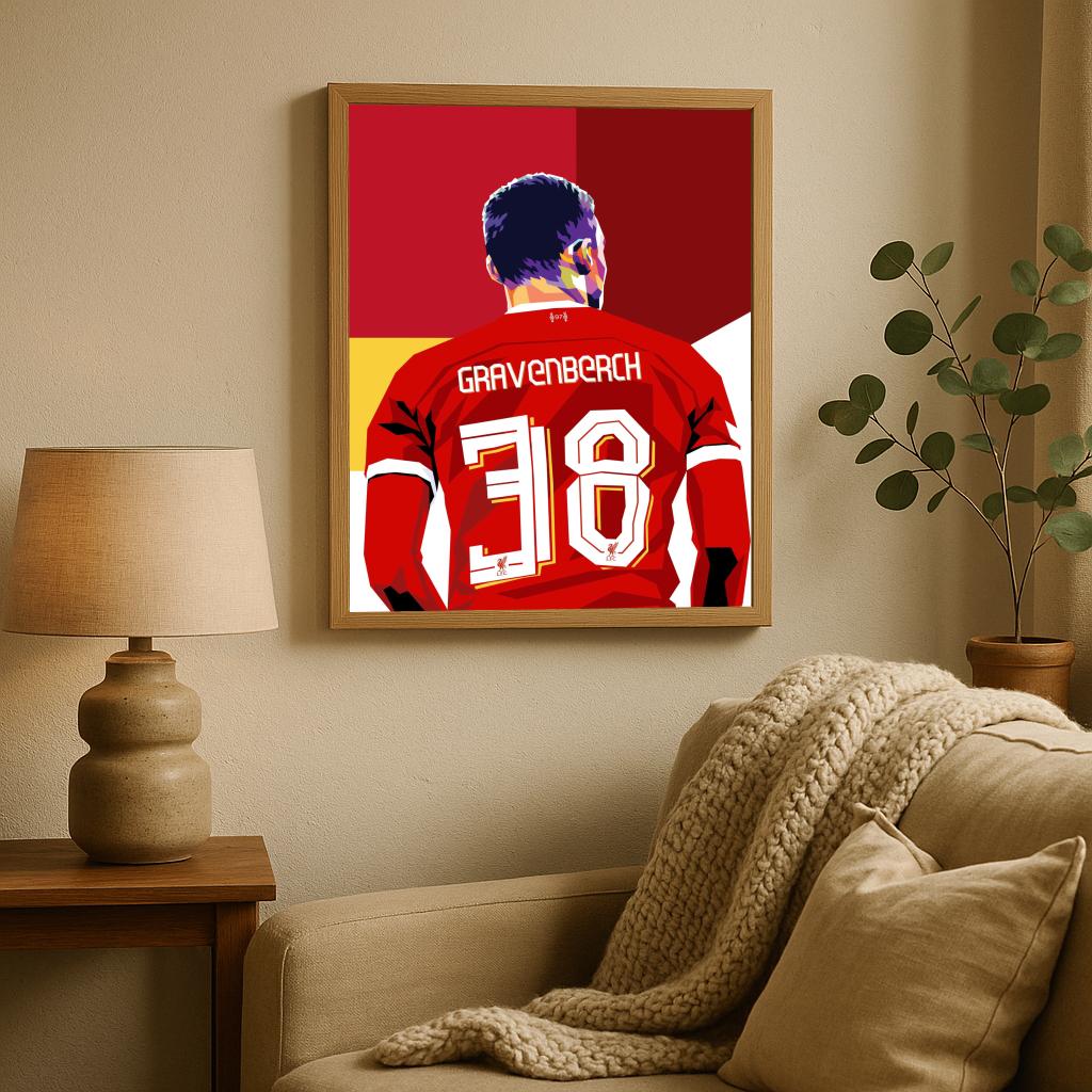 Ryan Gravenberch Pop Art poster sfeerbeeld 2