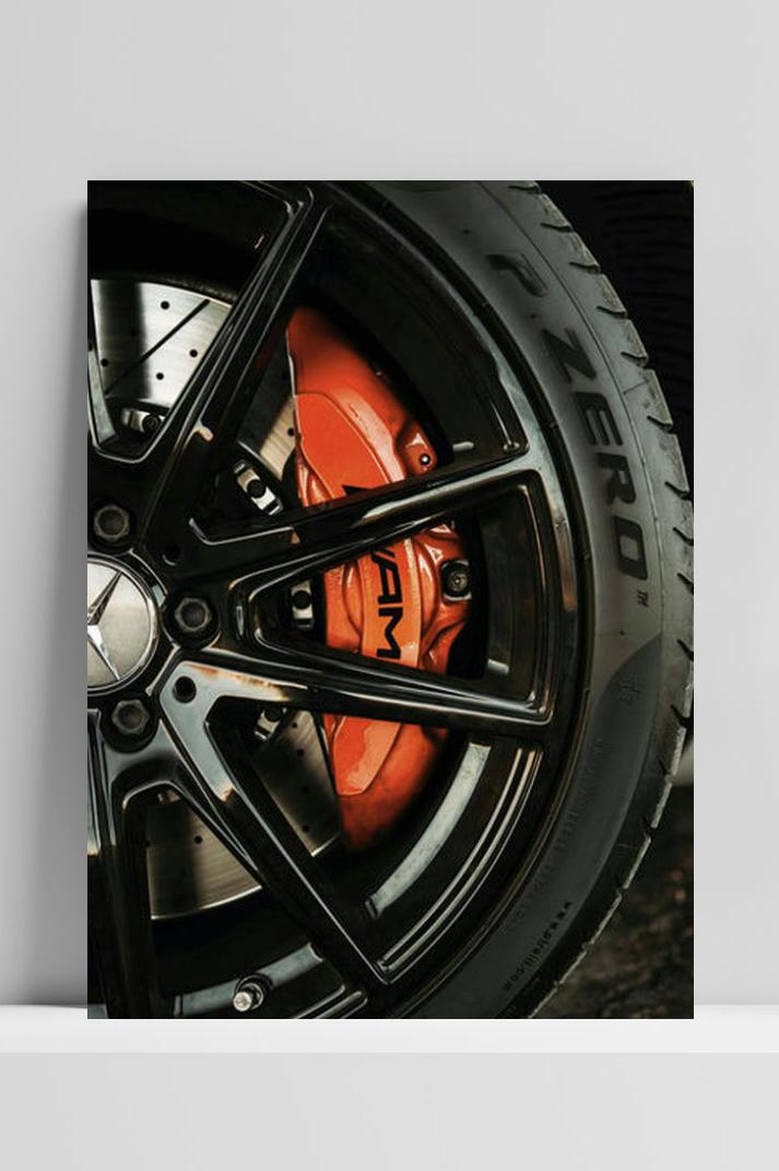 AMG Remschijf op 3mm aluminium dibond