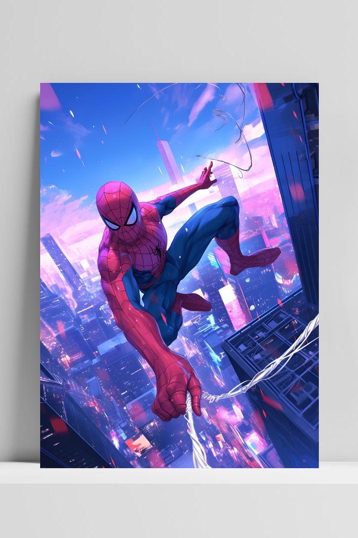 Spiderman Web op 3mm aluminium dibond