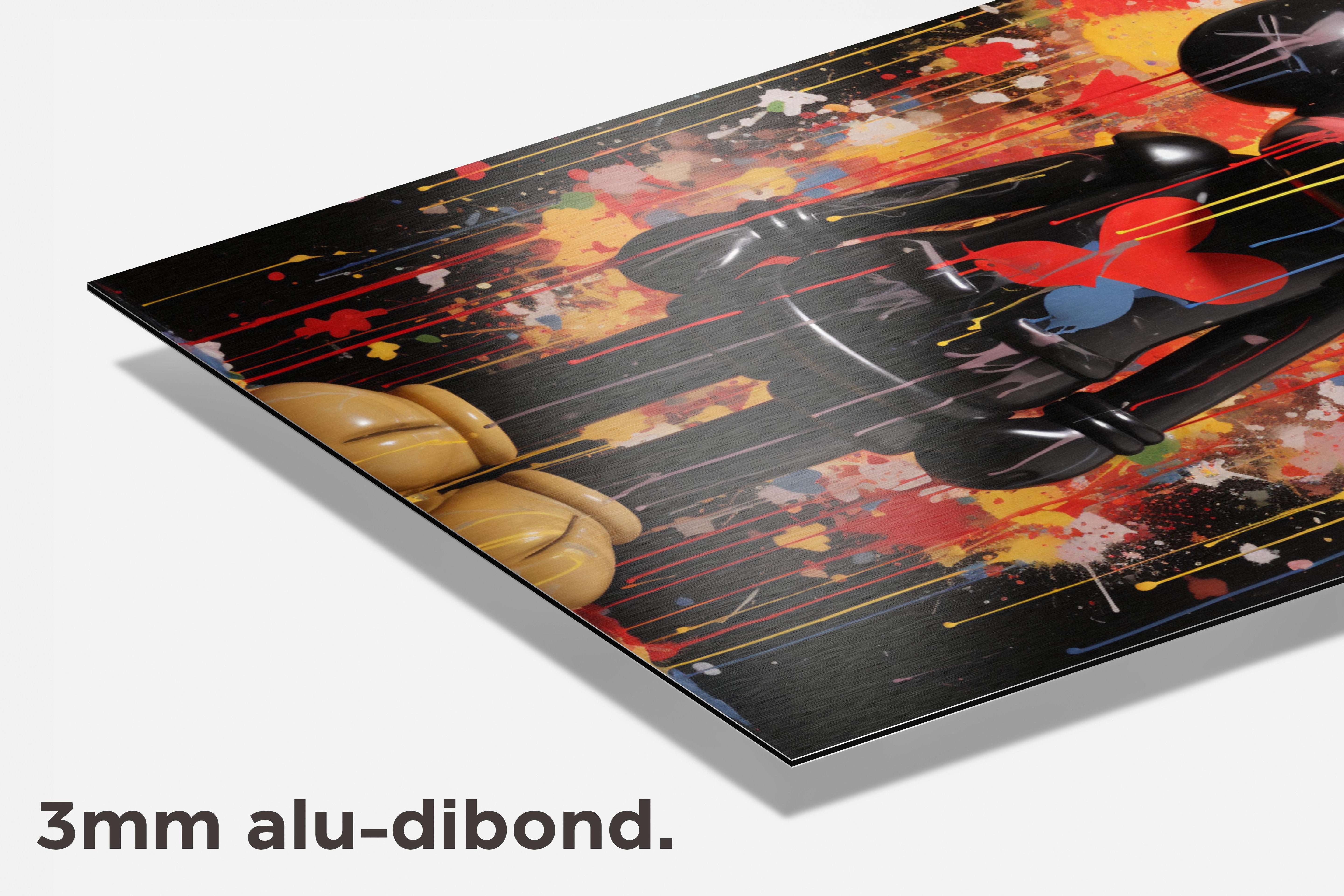 Muis Zwart Pop dibond detail