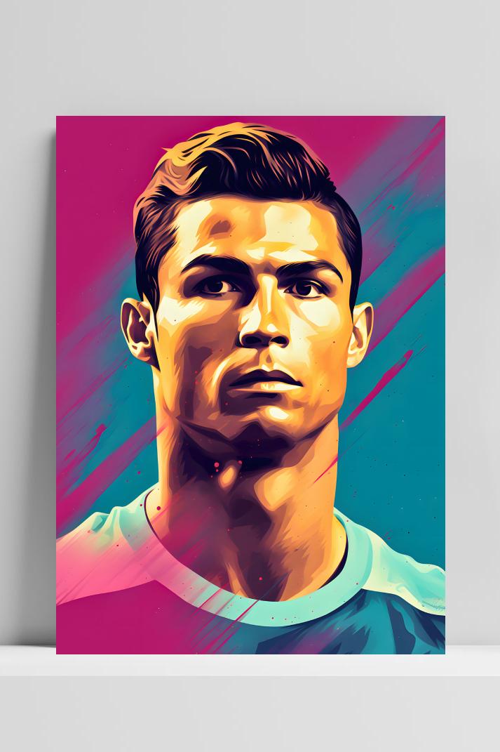 Ronaldo Portret op 3mm aluminium dibond