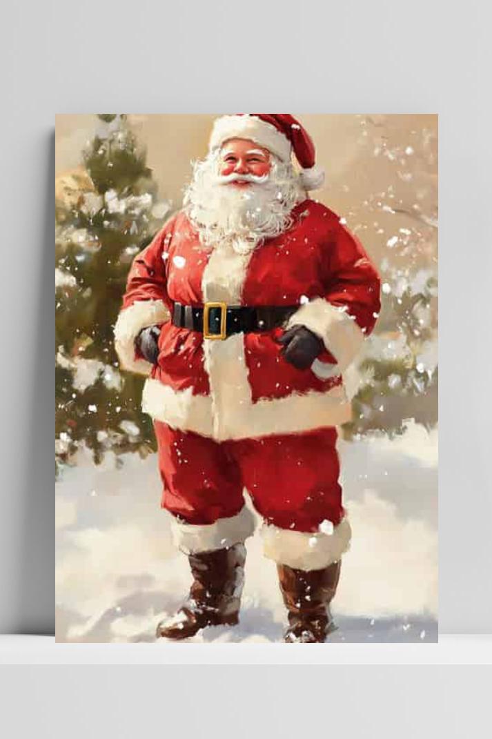 Kerstman op 3mm aluminium dibond