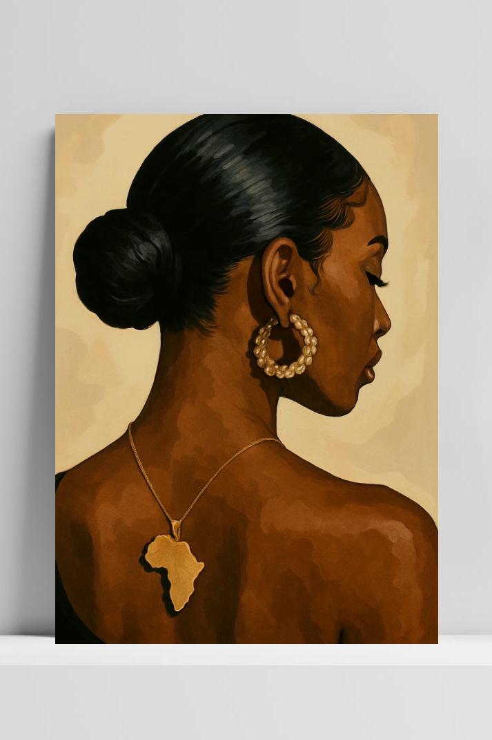Woman Africa Necklace op 3mm aluminium dibond