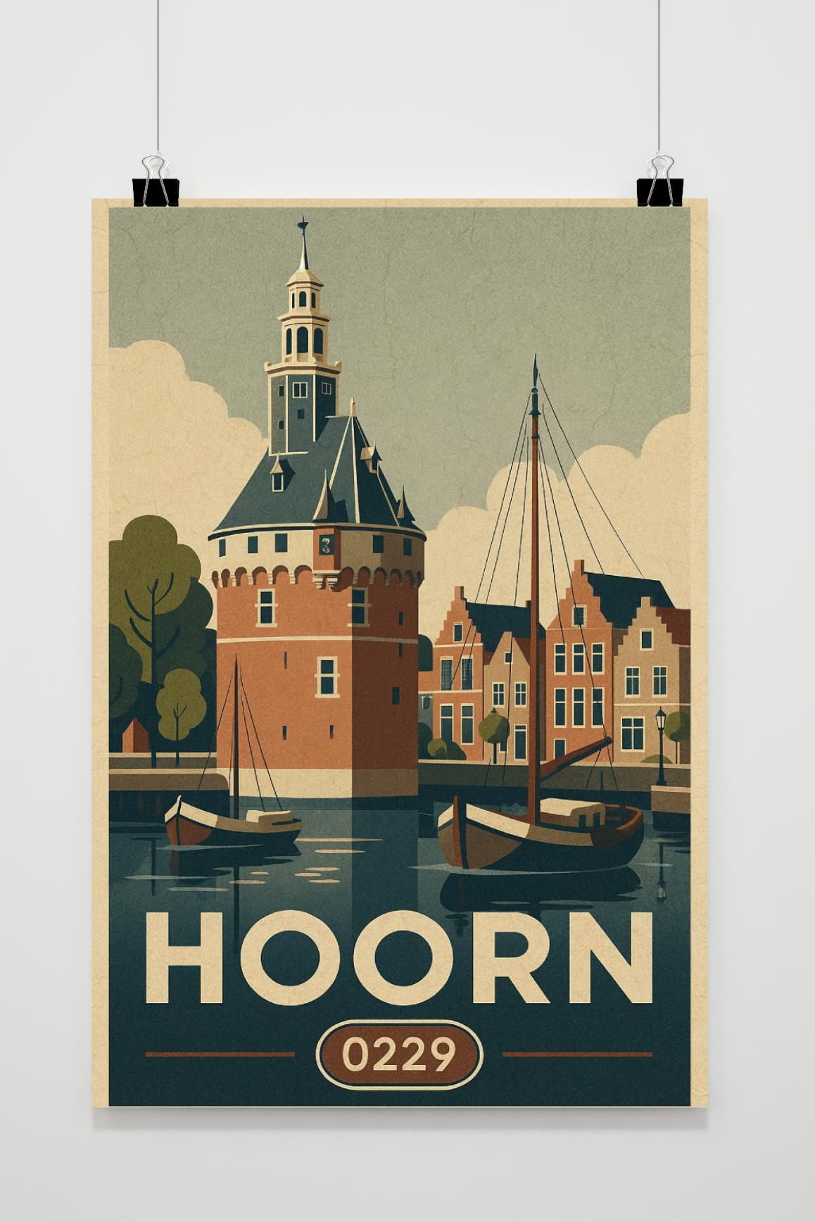 Hoorn Text Vintage poster van 25 Artstreet