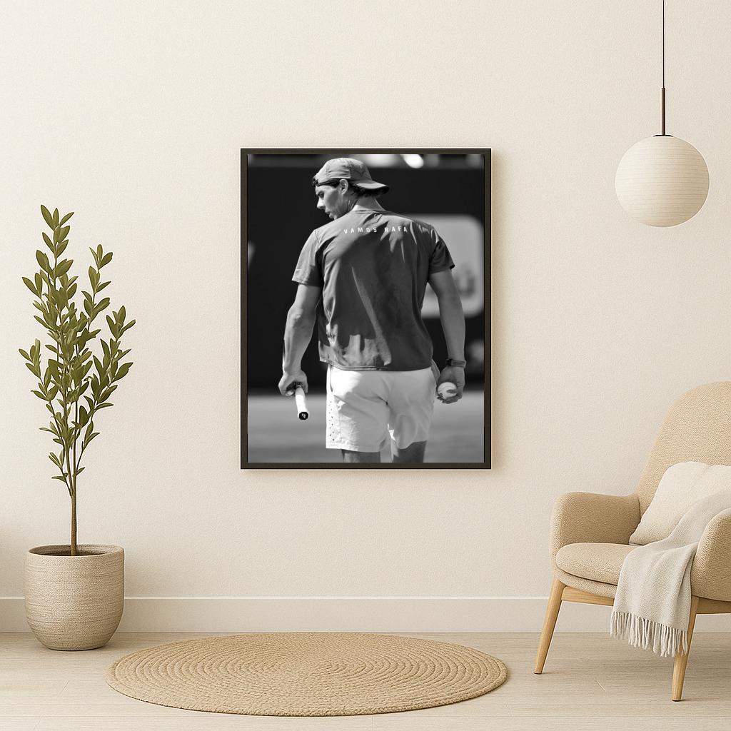 Rafael Nadal Vamos B&W poster sfeerbeeld 2