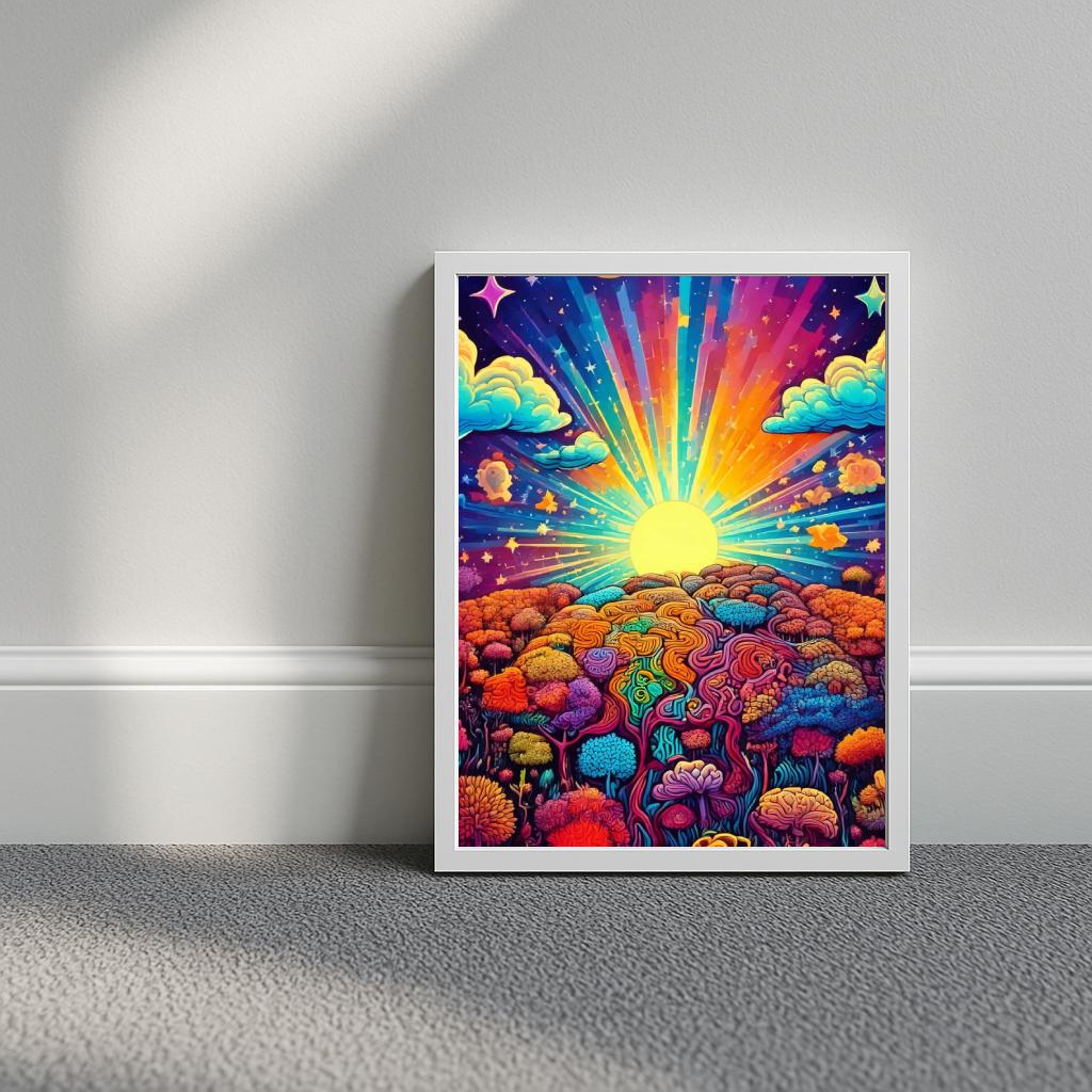 Psychedelic Sun Forest poster sfeerbeeld 3