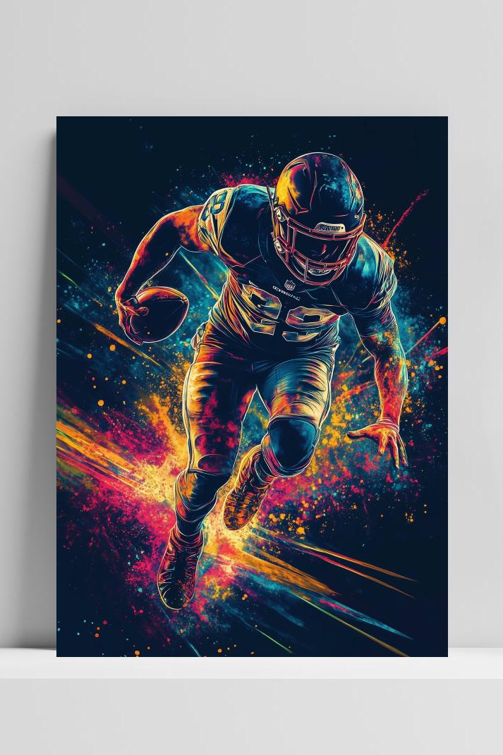 American Football op 3mm aluminium dibond
