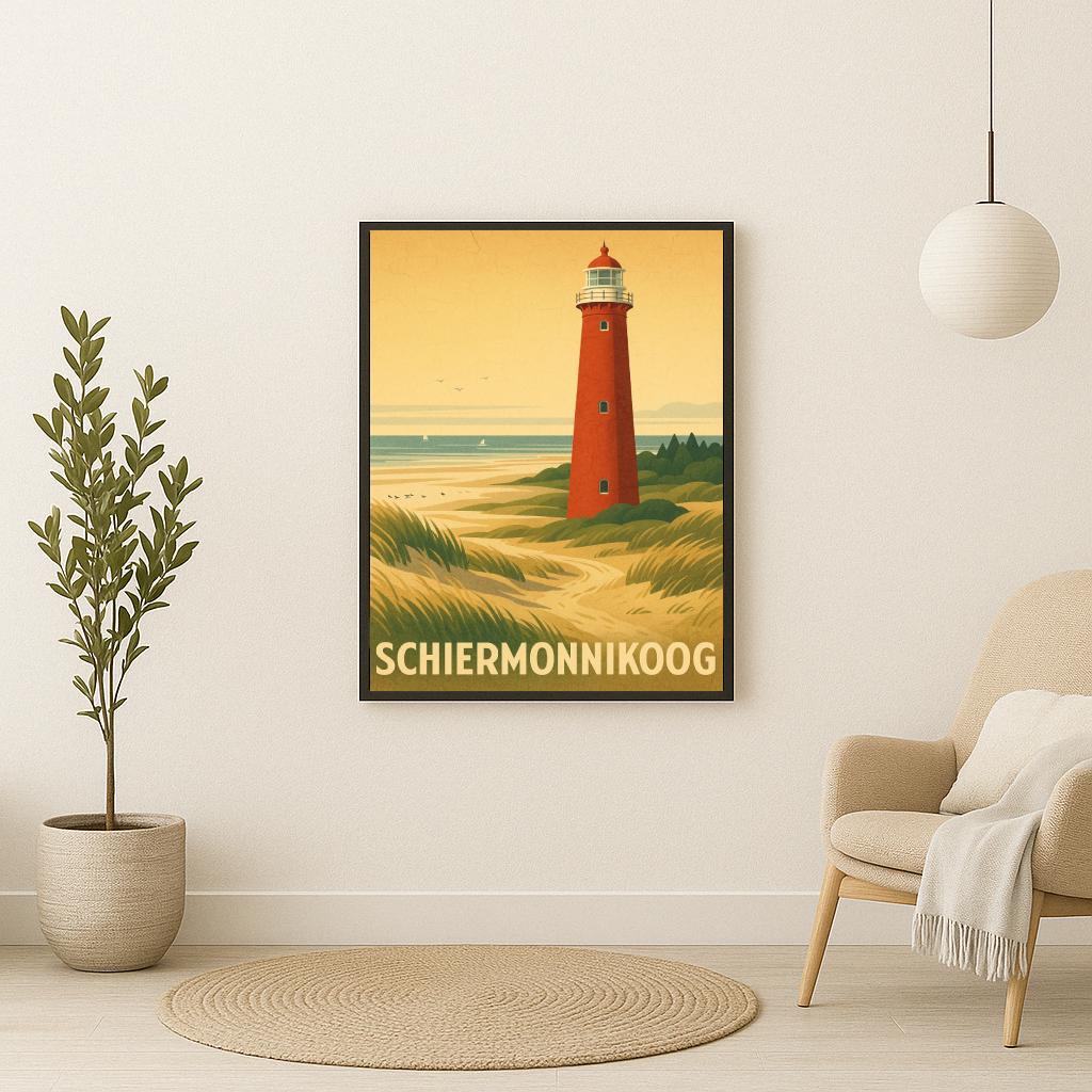 Schiermonnikoog Text Vintage poster sfeerbeeld 2