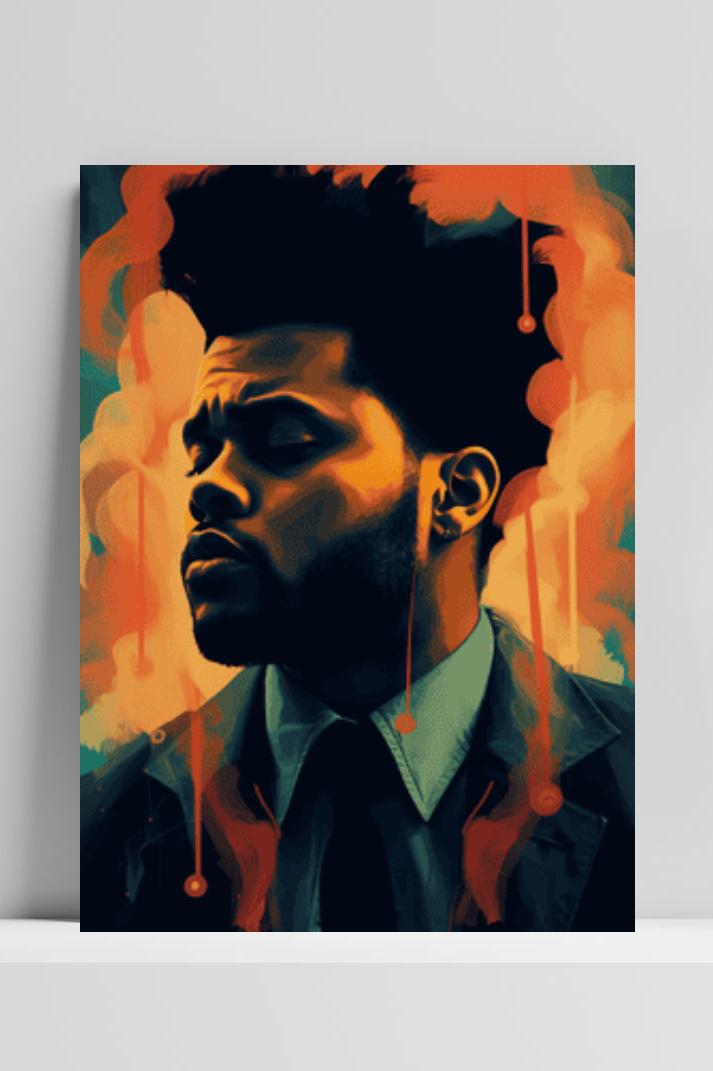 The Weeknd Abstract op 3mm aluminium dibond