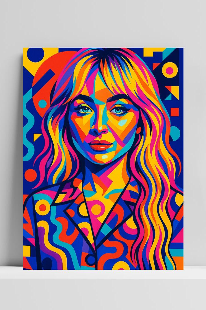Sabrina Carpenter op 3mm aluminium dibond