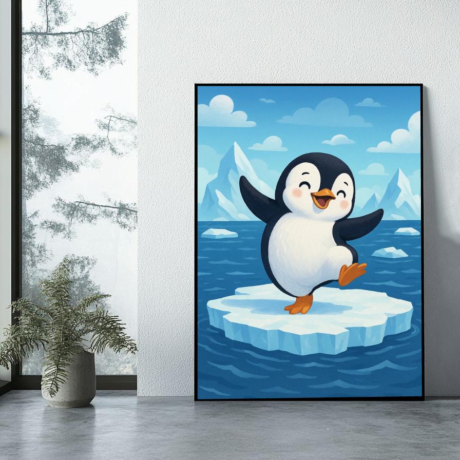Penguin Iceberg Cartoon poster sfeerbeeld 1