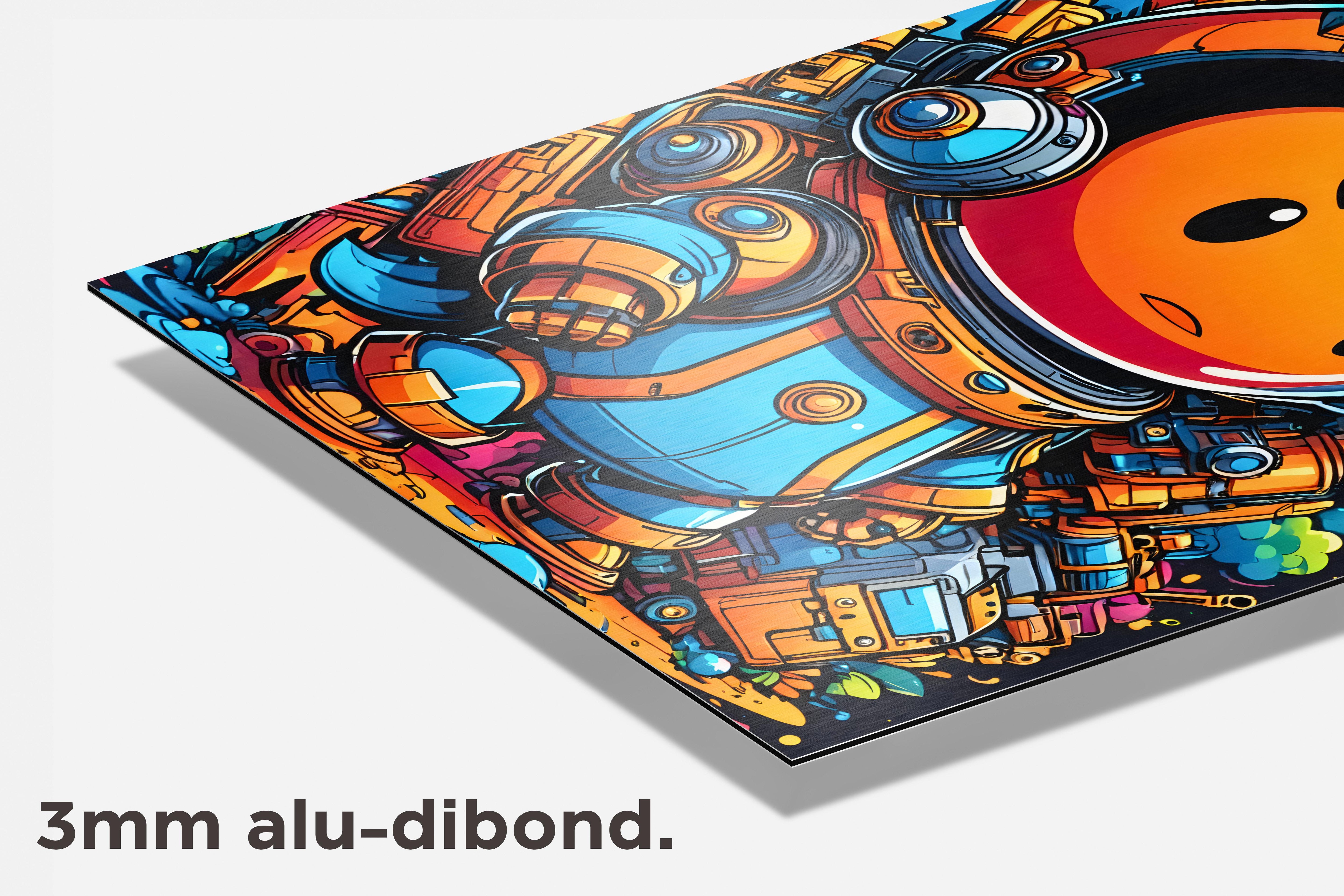 Doodle Astronaut dibond detail