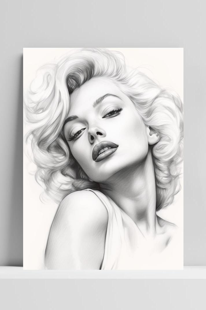 Marilyn Monroe Zwart Wit op 3mm aluminium dibond