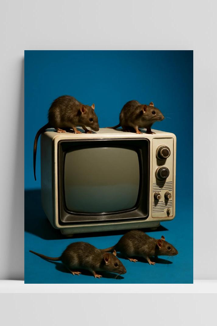 Affiche Rats Television Vintage de 25 Artstreet