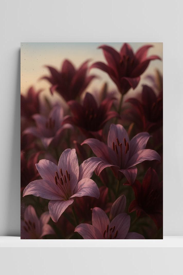 Lilies Flower Field poster van 25 Artstreet