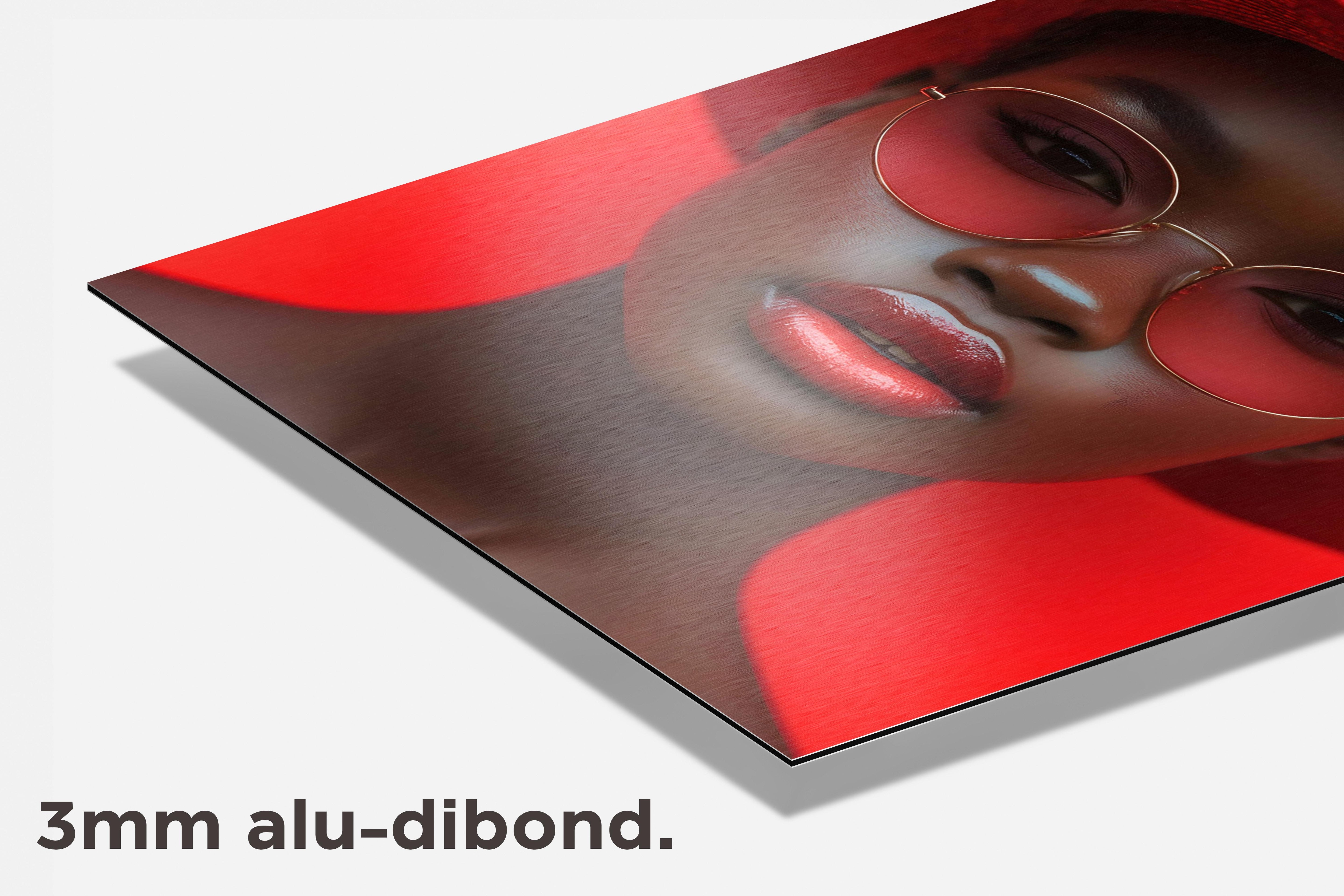 Rode Portret dibond detail