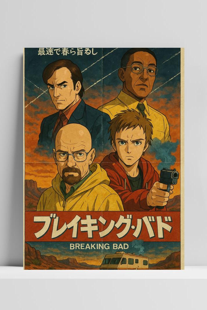 Breaking Bad Manga op 3mm aluminium dibond