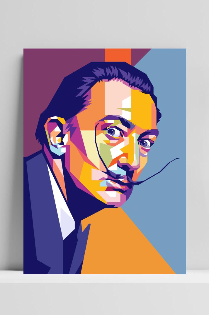 Salvador Dali op 3mm aluminium dibond