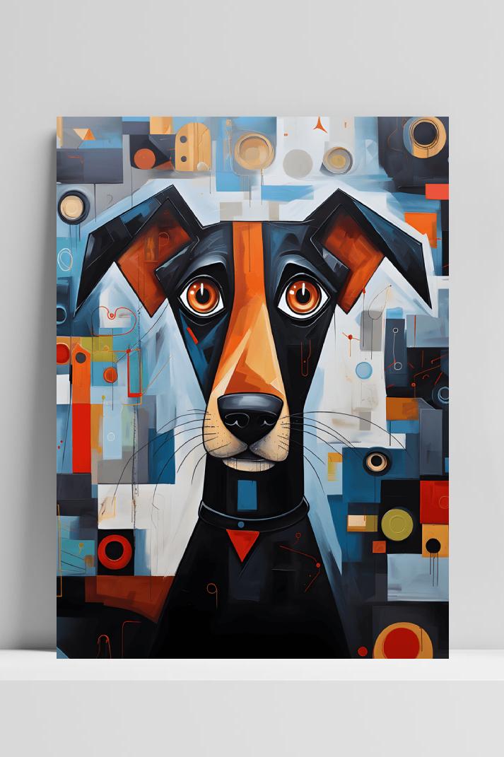 Hond op 3mm aluminium dibond