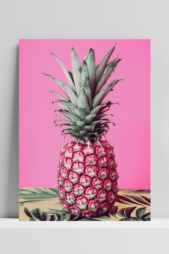 Ananas op Tafel op 3mm aluminium dibond
