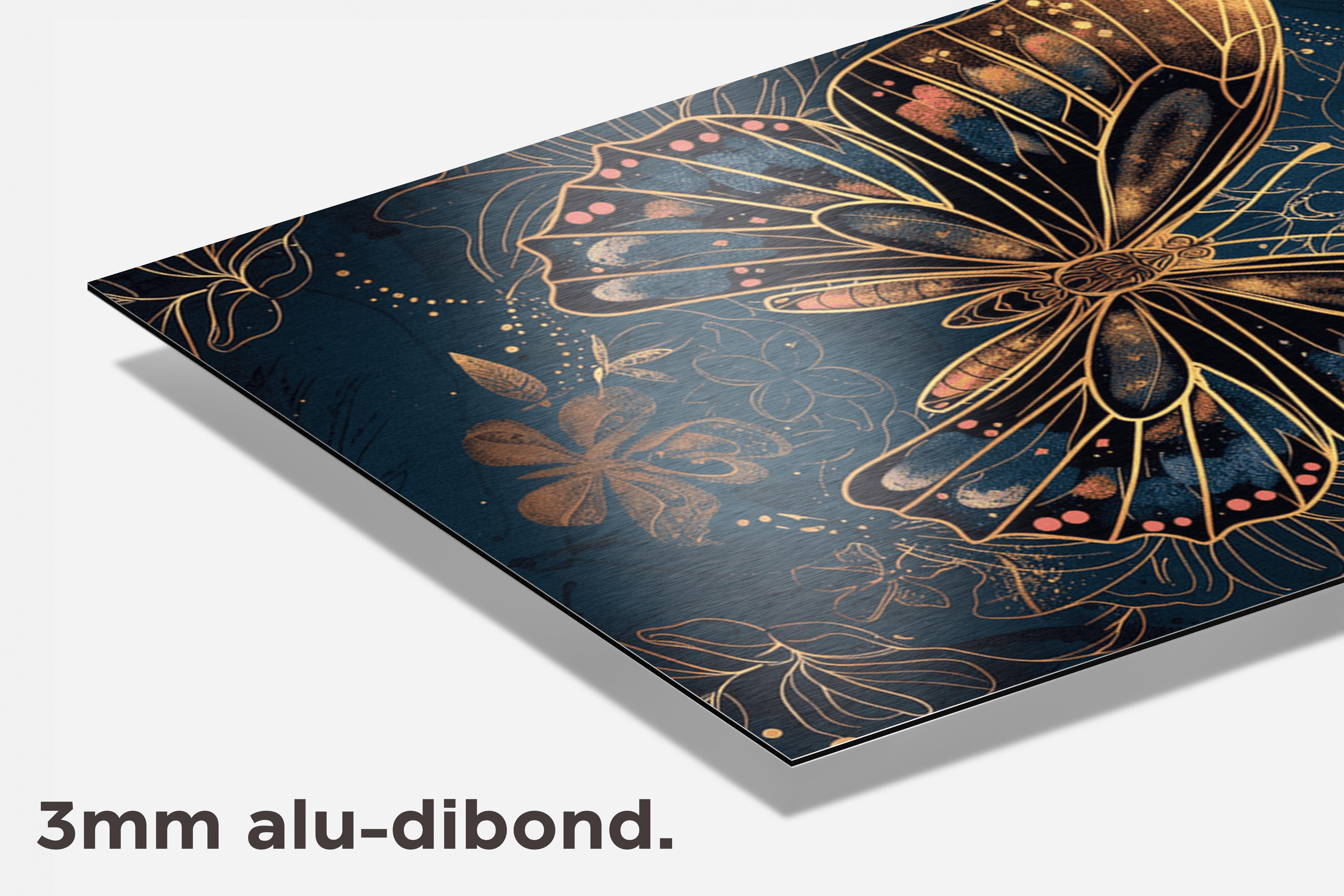 Gouden Vlinder dibond detail