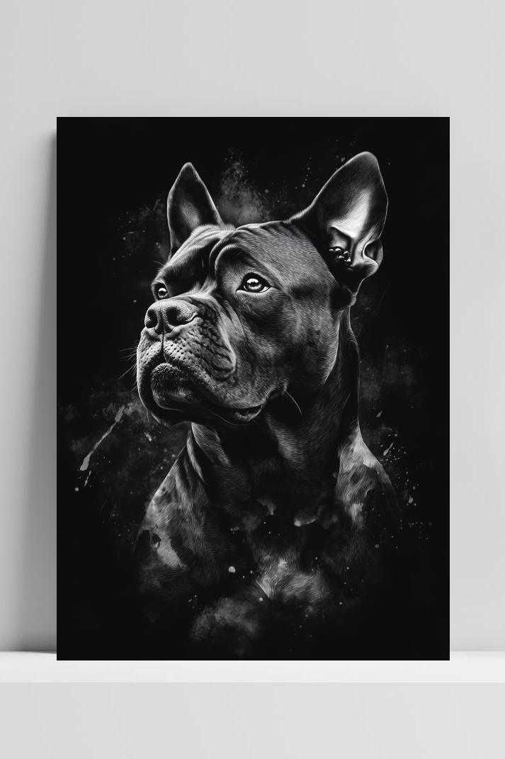 Cane Corso B&W op 3mm aluminium dibond