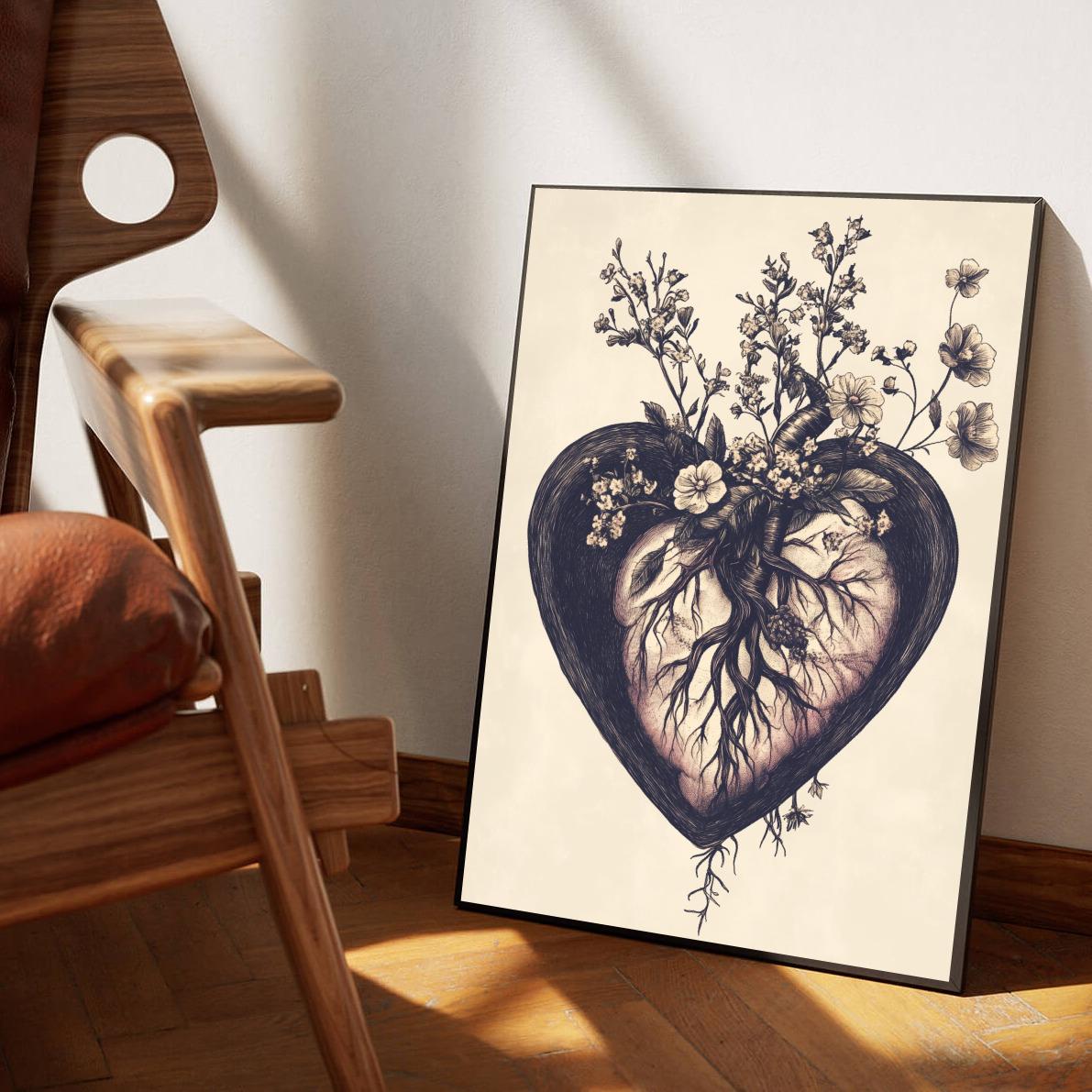 Heart Flowers Art poster sfeerbeeld 1