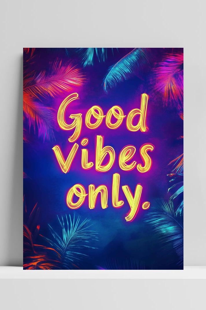 Good Vibes Only op 3mm aluminium dibond