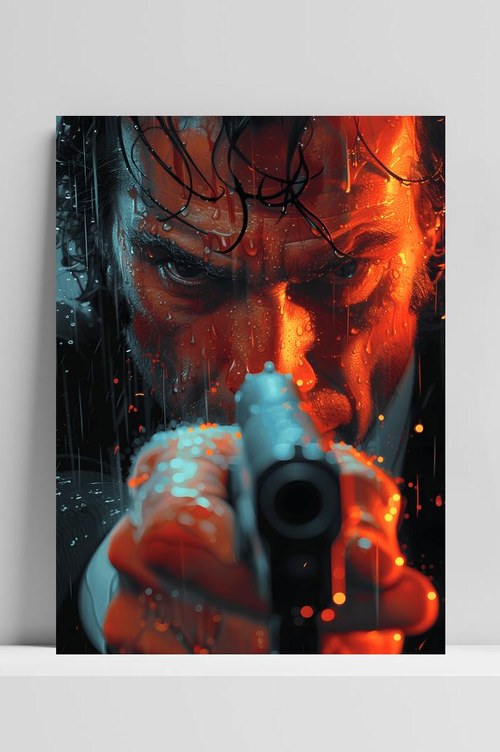 Wolverine Pistool op 3mm aluminium dibond