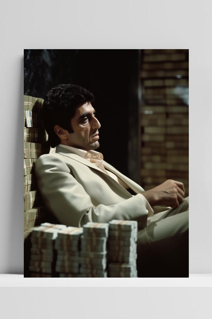 Scarface Money op 3mm aluminium dibond