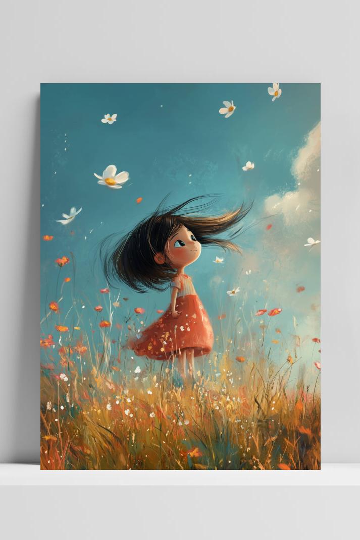 Meisje Natuur op 3mm aluminium dibond