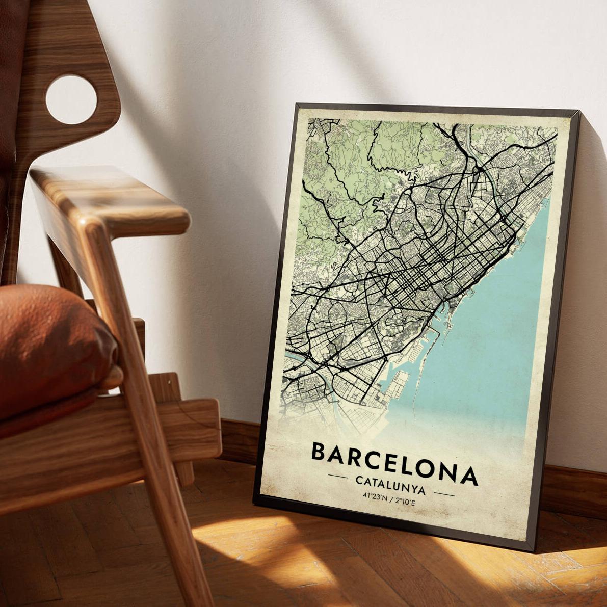 Barcelona Catalunya Vintage poster sfeerbeeld 1