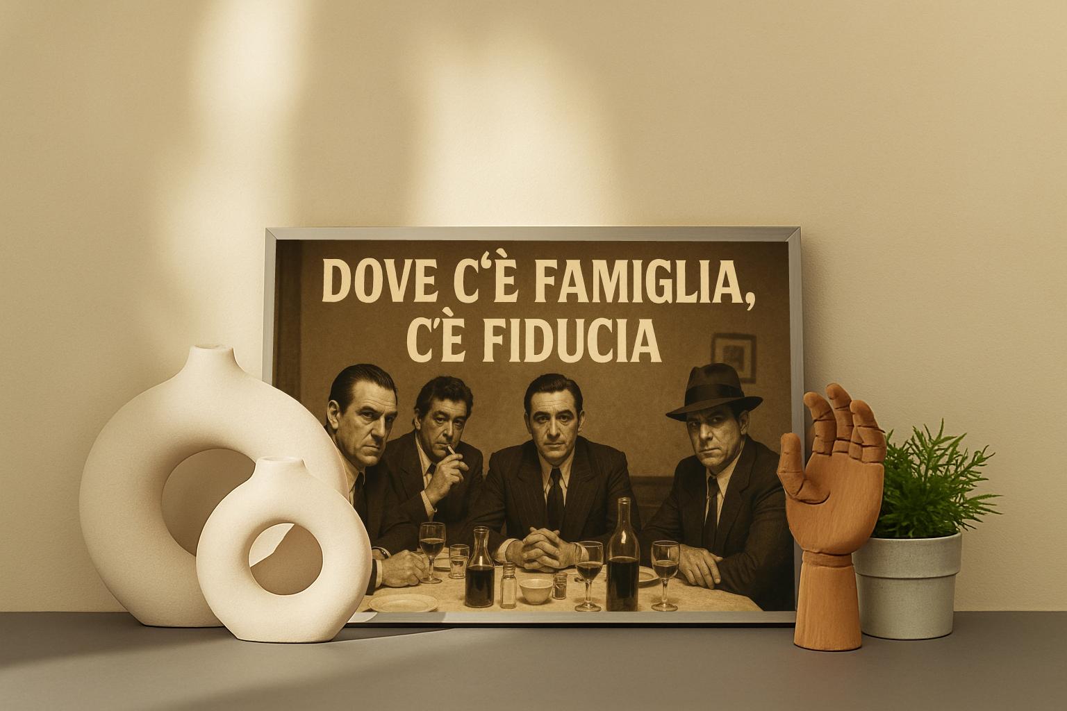 Family and Trust Text Italian Mafia poster sfeerbeeld 1