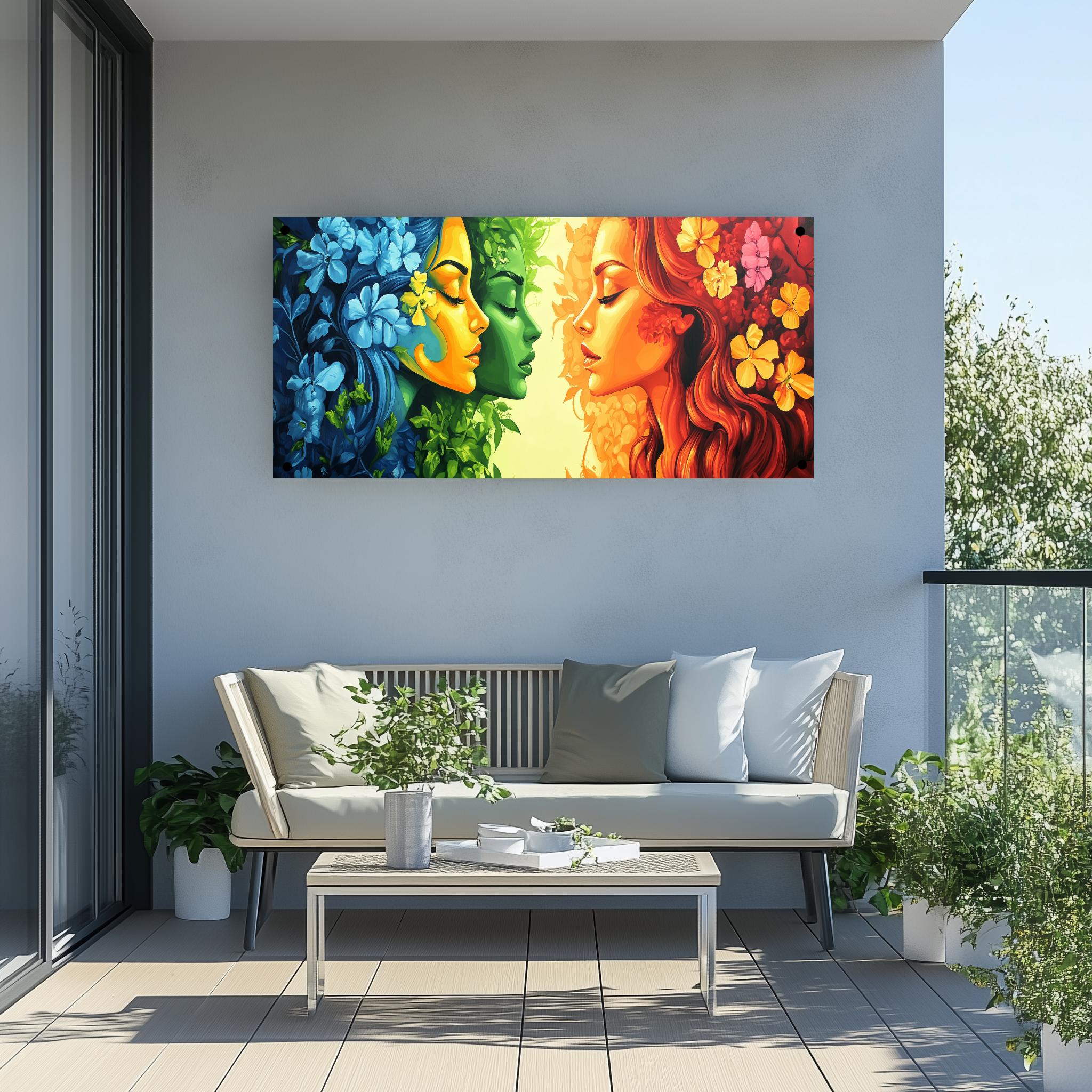Tuinposter Kleurrijke Godinnen sfeerbeeld 4