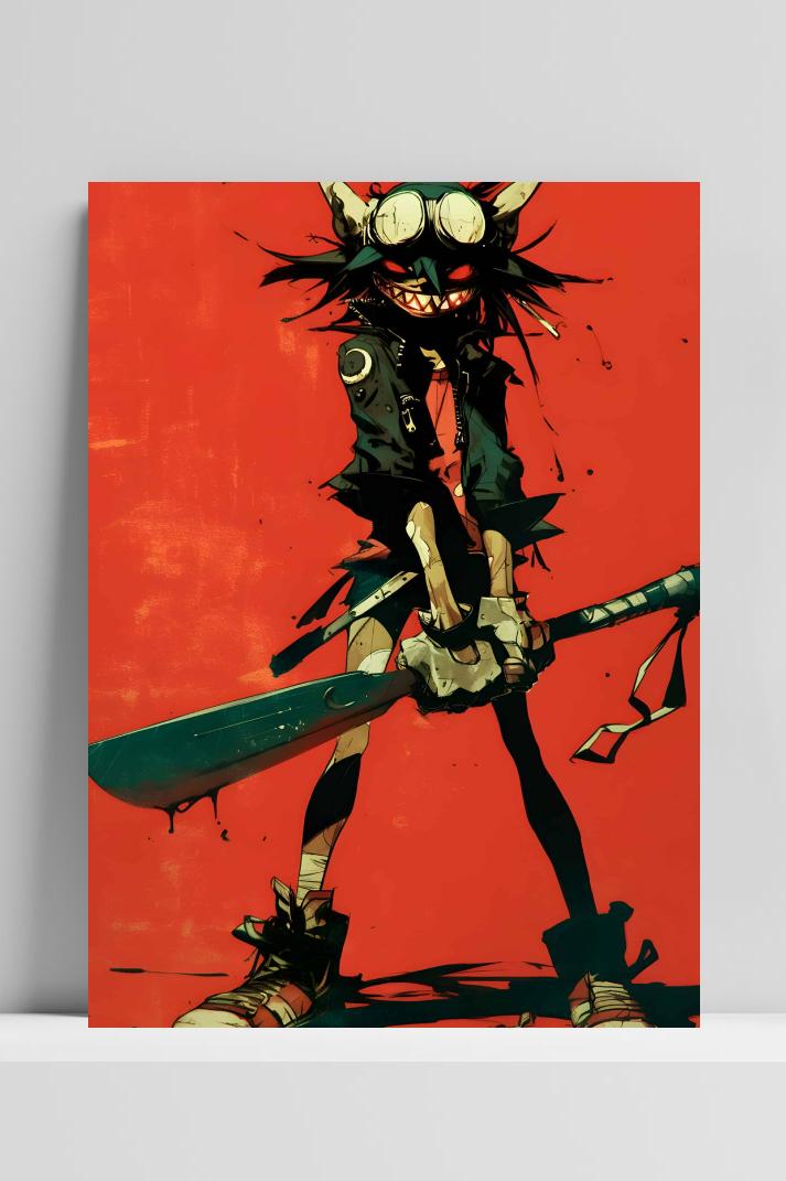 Monster Meisje op 3mm aluminium dibond