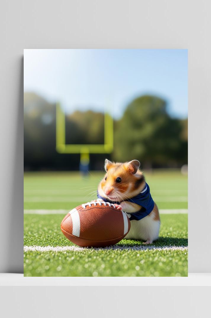 Mouse Hamster American Football Field im Interieur
