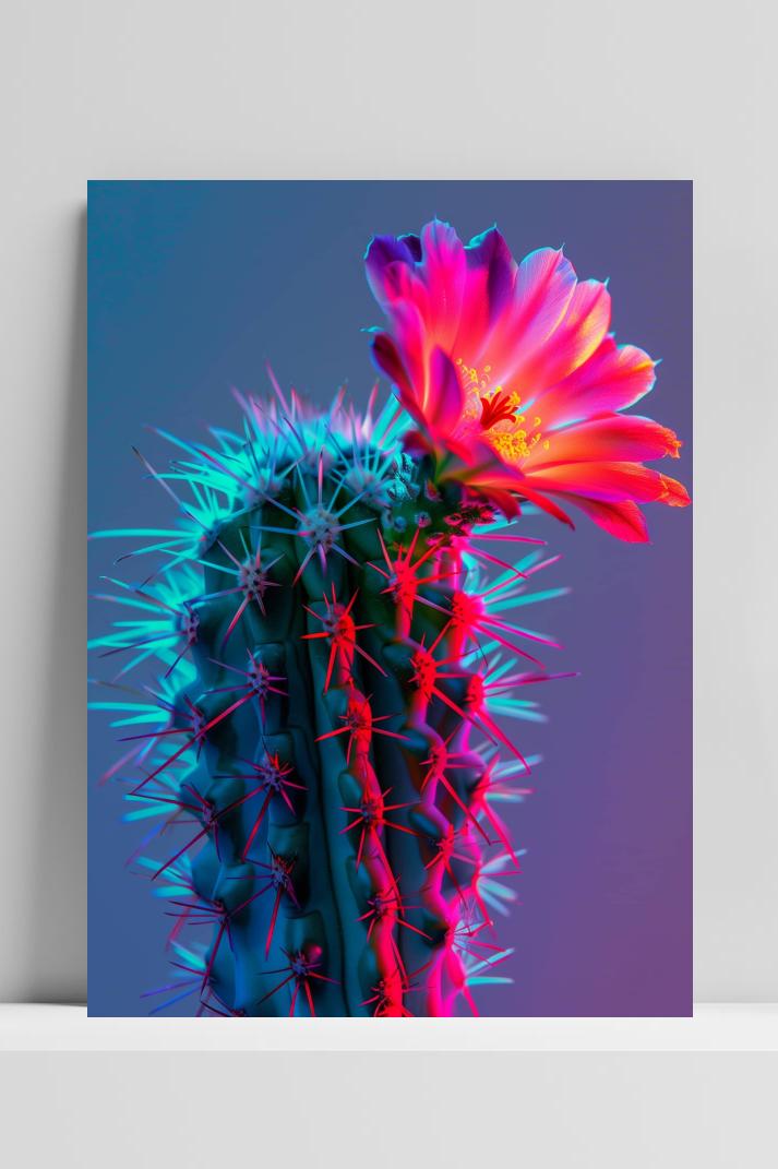 Cactusbloem op 3mm aluminium dibond