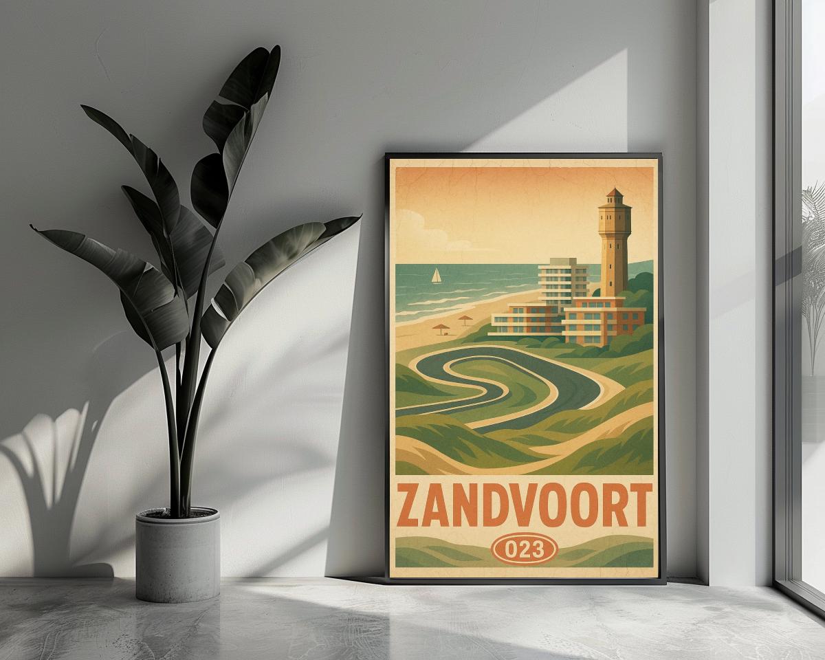 Zandvoort Text Vintage poster van 25 Artstreet