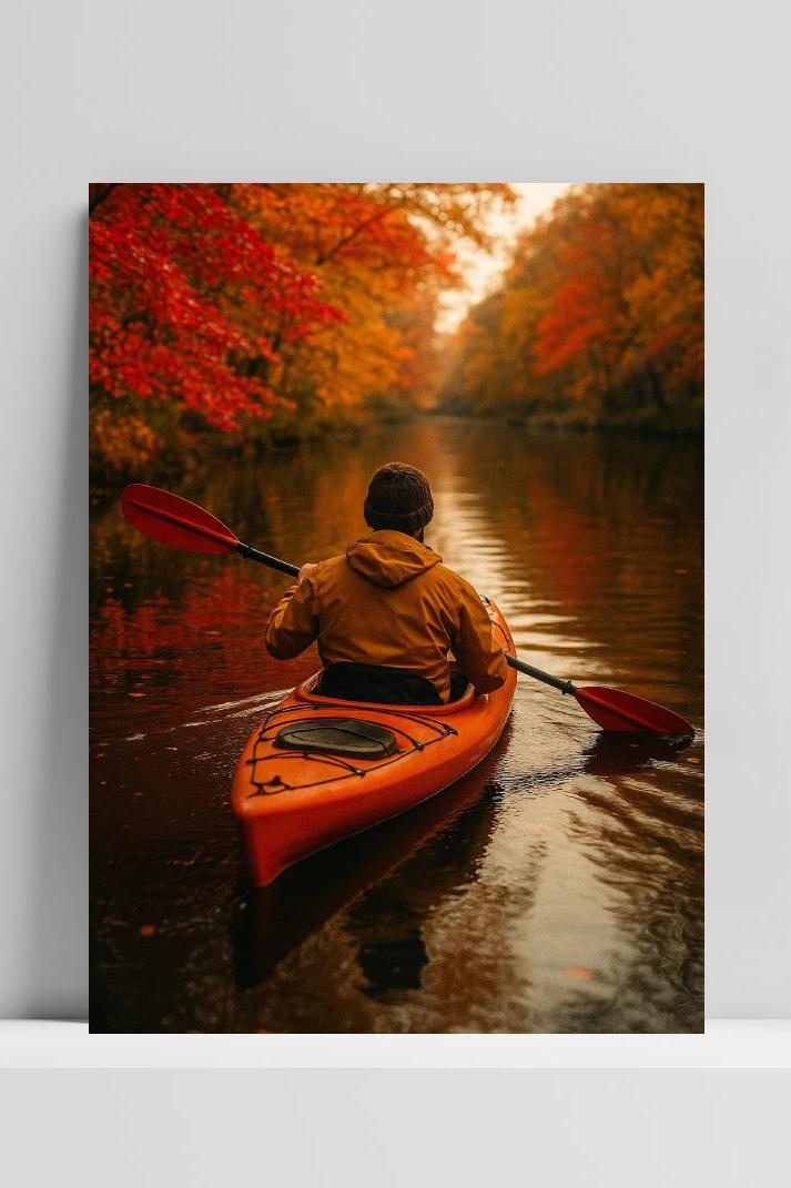 Kayaking Autumn River Adventure en un interior